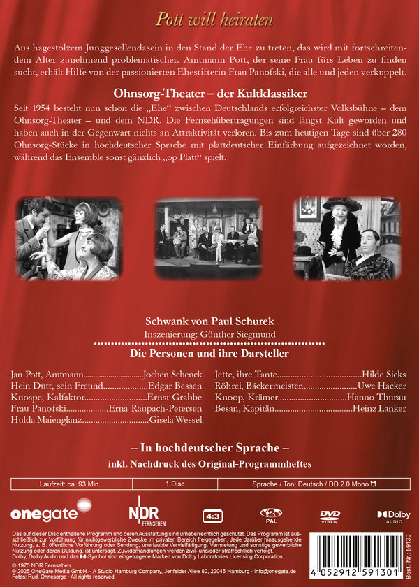 Ohnsorg-Theater Klassiker: Pott will heiraten  (DVD)
