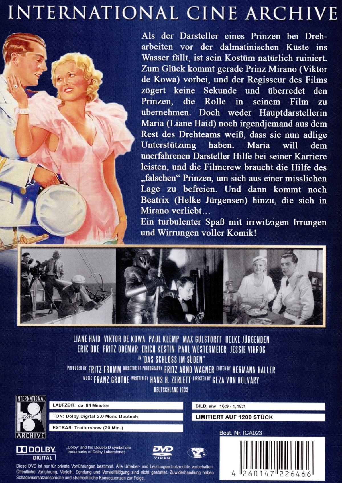 Das Schloss im Süden (1933) - Deutsche DVD-Premiere -  Ein turbulenter Spaß von Géza von Bolváry mit Viktor de Kowa - Limited Edition  (DVD)