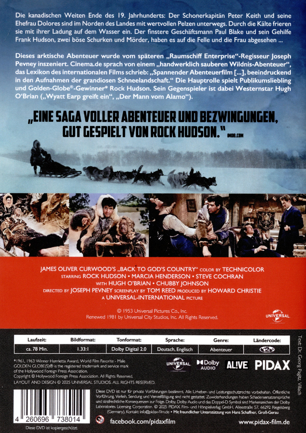 Allen Gefahren zum Trotz (Back to God’s Country) / Arktisches Wildnis-Abenteuer mit Starbesetzung (Pidax Film-Klassiker)  (DVD)