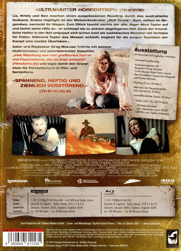 Wolf Creek - Uncut Mediabook Edition  (4K Ultra HD+blu-ray) (B) Wolf Creek - Uncut Mediabook Edition  (4K Ultra HD+blu-ray) (B)