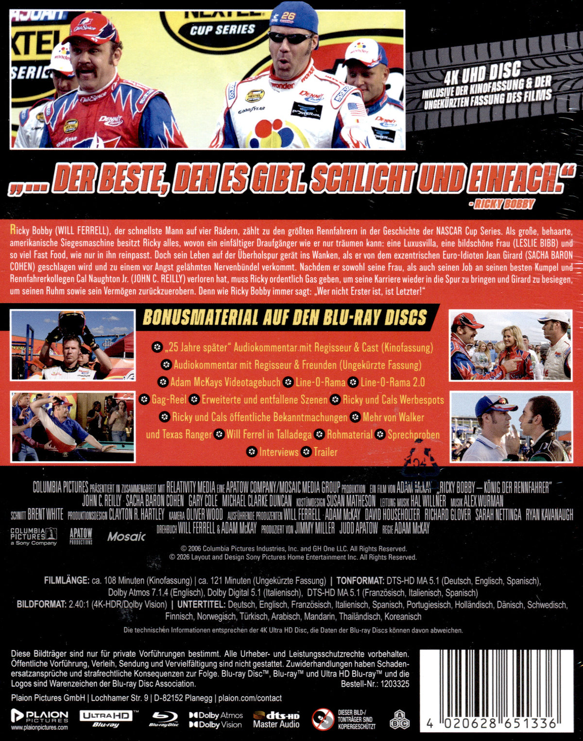 Ricky Bobby - König der Rennfahrer - Limited Steelbook (4K Ultra HD+blu-ray)