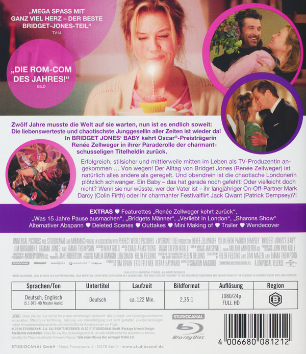 Bridget Jones' Baby  (Blu-ray Disc)