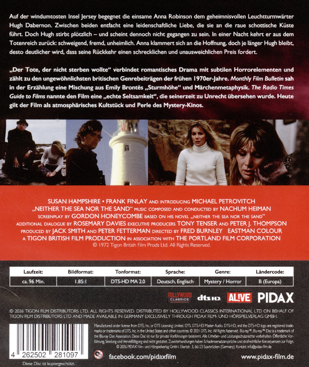 Der Tote, der nicht sterben wollte (Neither the Sea nor the Sand) / Atmosphärischer Mystery-Kult nach dem Roman von Gordon Honeycombe (Pidax Film-Klassiker)  (Blu-ray Disc)