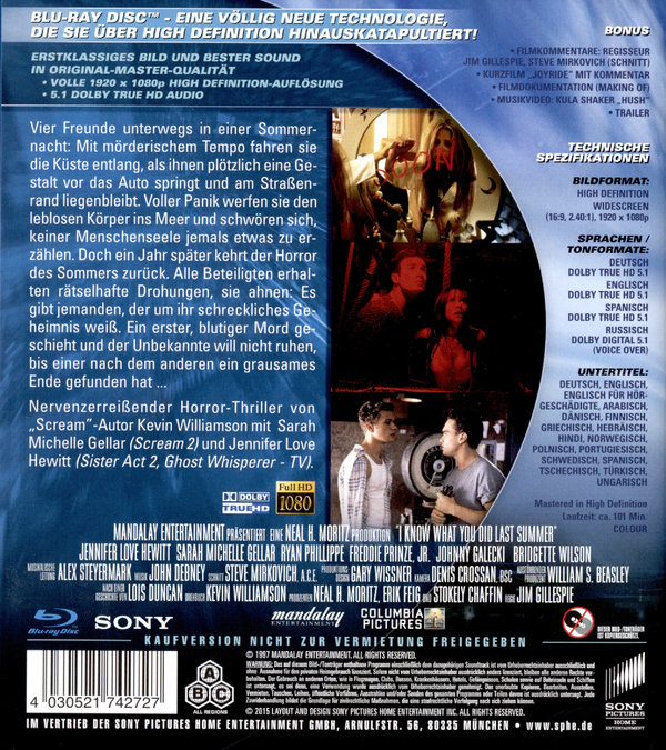  Ich weiß, was du letzten Sommer getan hast - Uncut Edition  (blu-ray)