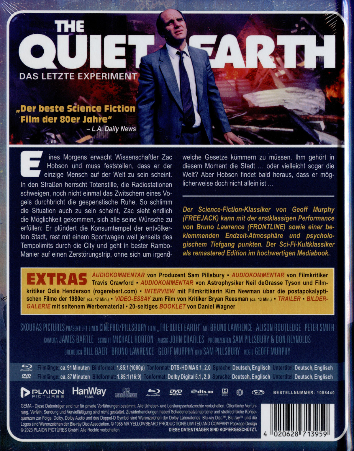 Quiet Earth - Das letzte Experiment - Uncut Mediabook Edition (DVD+blu-ray)