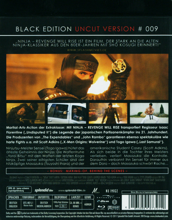 Ninja - Revenge will Rise - Uncut Black Edition  (blu-ray)