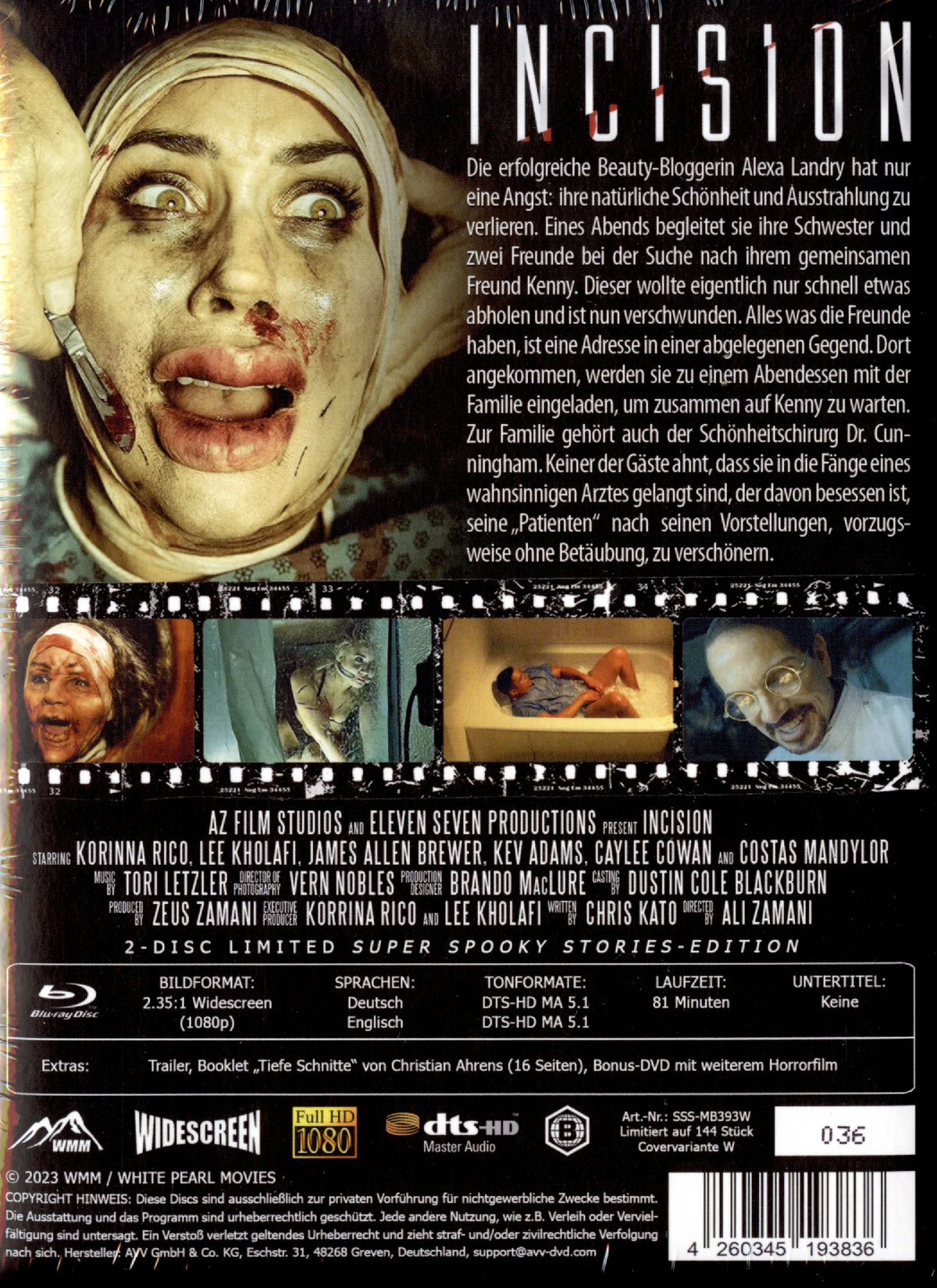 Incision - Uncut Mediabook Edition - Limitiert auf 144 Stück  (+ Bonus-DVD mit weiterem Horrorfilm)  (blu-ray)