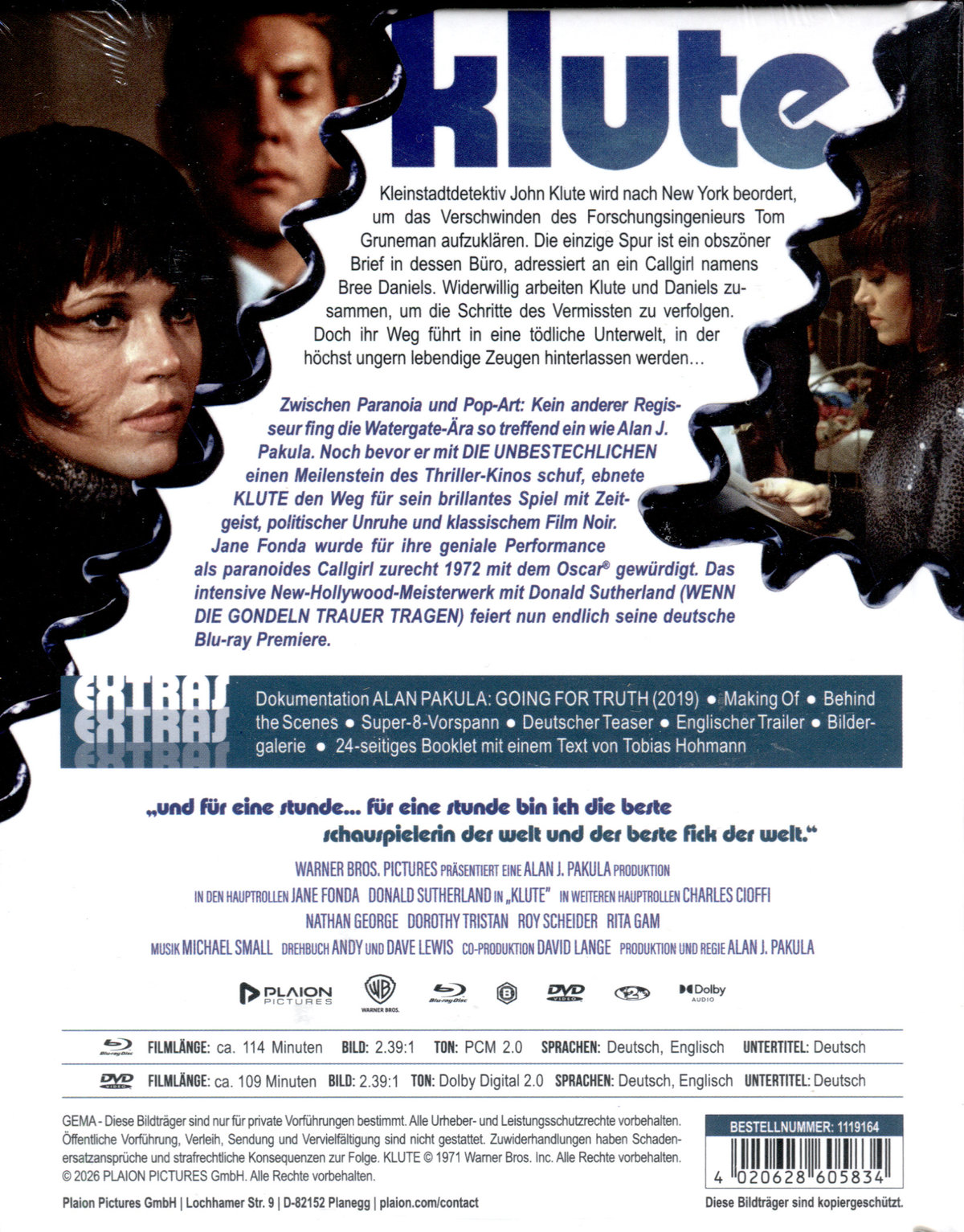 Klute - Uncut Mediabook Edition  (DVD+blu-ray)