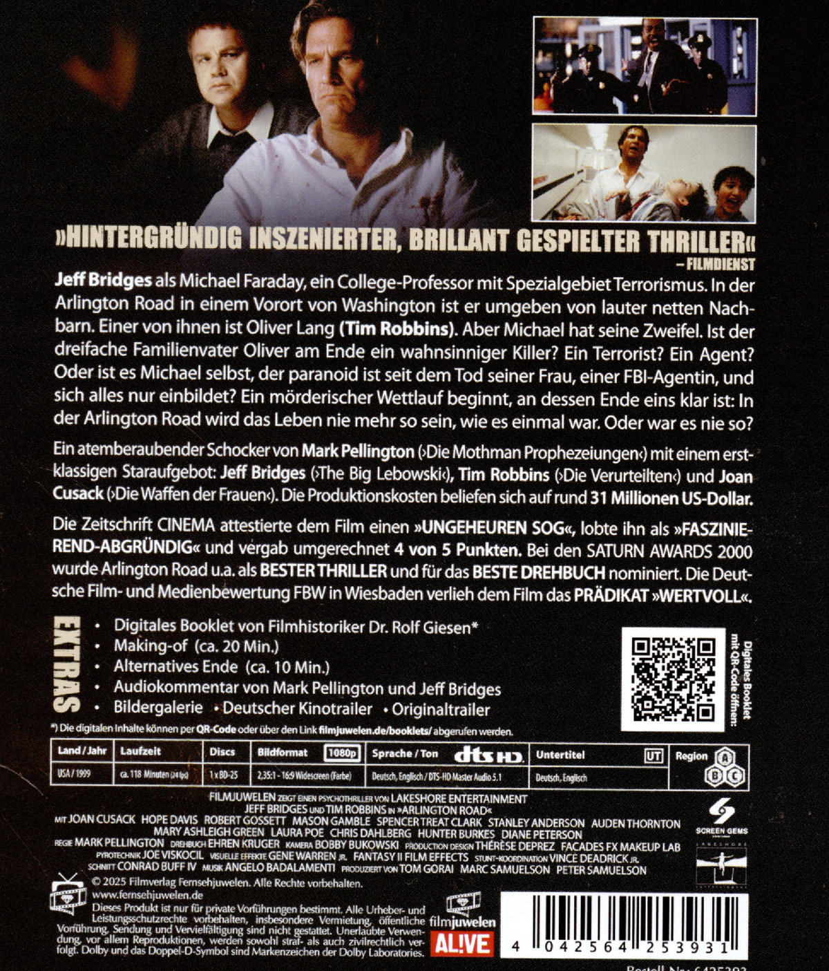 Arlington Road (Filmjuwelen)  (Blu-ray Disc)