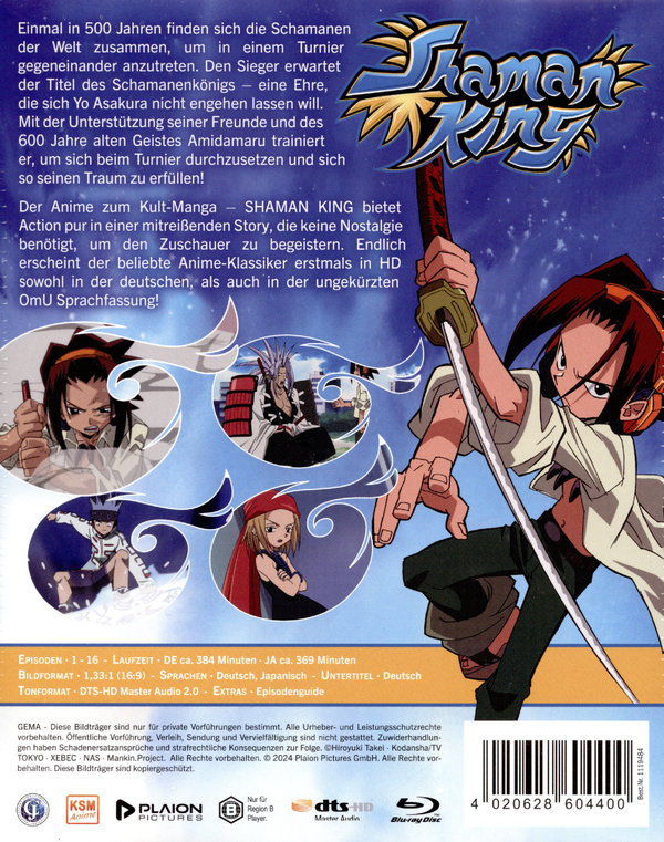 Shaman King: Volume 1 (Ep. 1-16) im Schuber  [4 BRs]  (Blu-ray Disc)