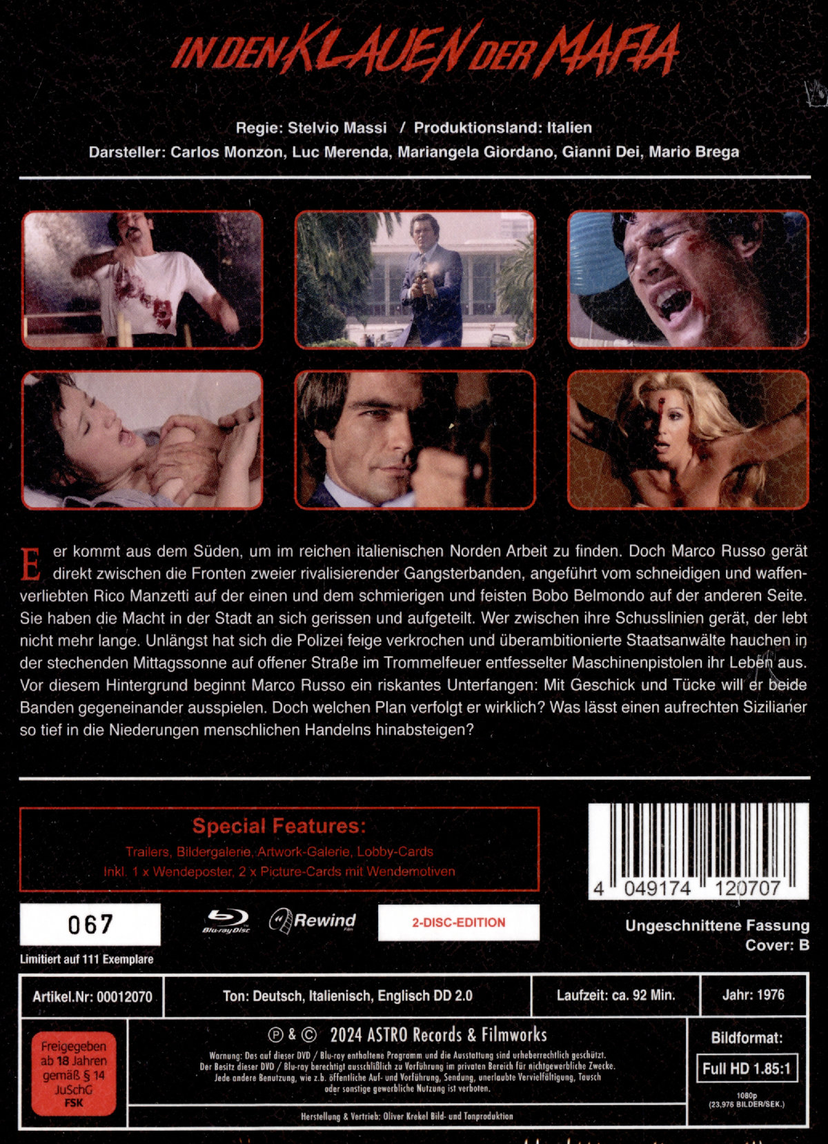 In den Klauen der Mafia - Uncut Mediabook Edition  (DVD+blu-ray) (B)
