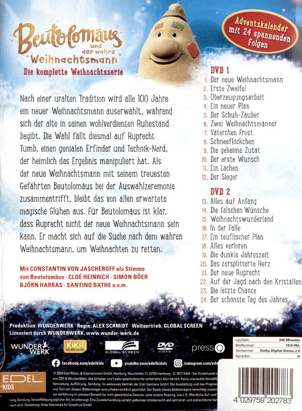 Beutolomäus und der wahre Weihnachtsmann - Die komplette Weihnachtsserie in einer DVD-Box  [2 DVDs]  (DVD)