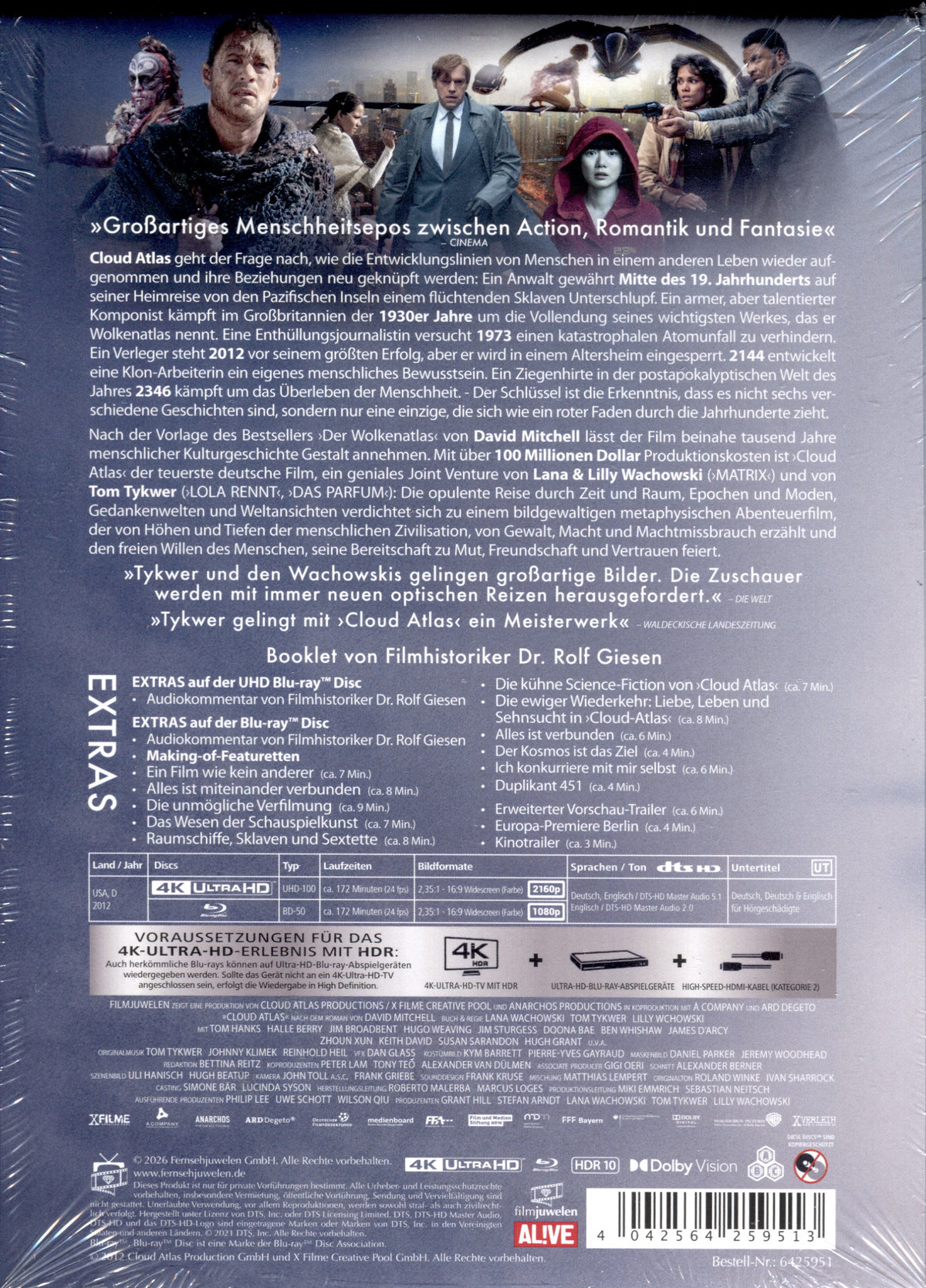 Cloud Atlas - Uncut Mediabook Edition  (4K Ultra HD+blu-ray)