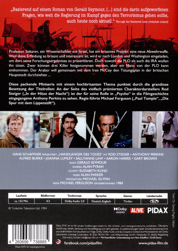 Handlanger des Todes / Der packende Dreiteiler mit Rod Steiger und Anthony Perkins (Pidax Serien-Klassiker)  (DVD) Handlanger des Todes / Der packende Dreiteiler mit Rod Steiger und Anthony Perkins (Pidax Serien-Klassiker)  (DVD)