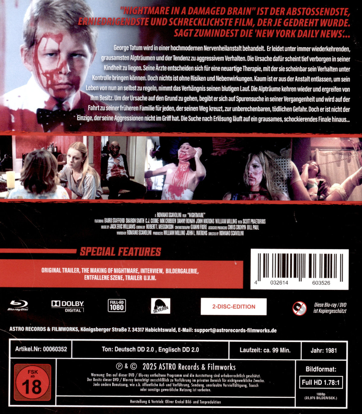 Nightmare in a Damaged Brain - Limited Edition - Uncut - Schwarze Box - Cover 1  (Blu-ray+DVD)