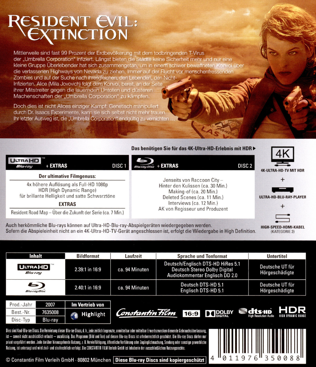 Resident Evil: Extinction (4K Ultra HD)