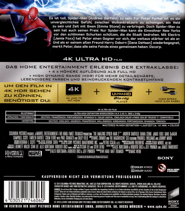 Amazing Spider-Man 2, The - Rise of Electro (4K Ultra HD)