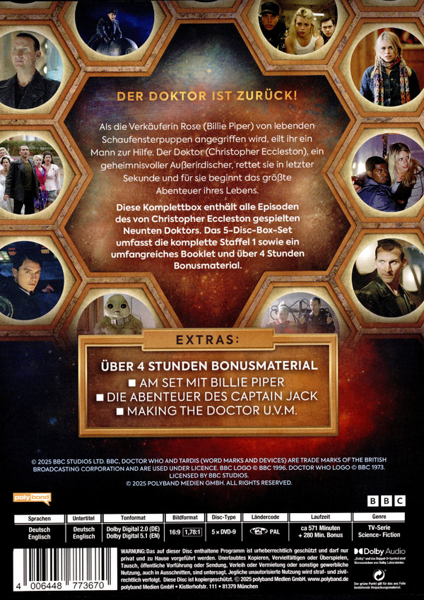 Doctor Who - Christopher Eccleston: Der komplette 9.Doktor (Staffel 1)  [5 DVDs]  (DVD)