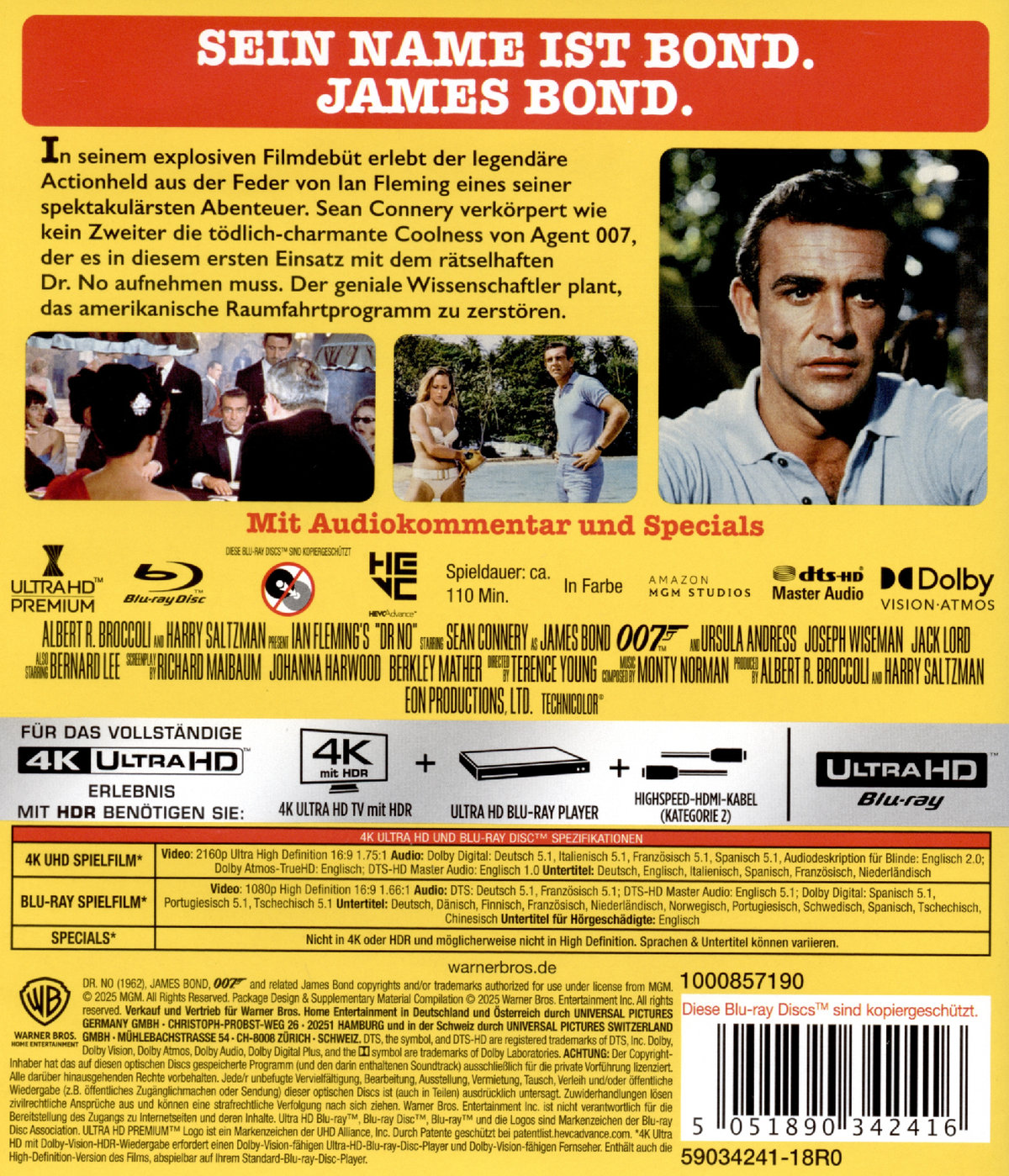 James Bond - Jagt Dr. No  (4K Ultra HD) + (Blu-ray)