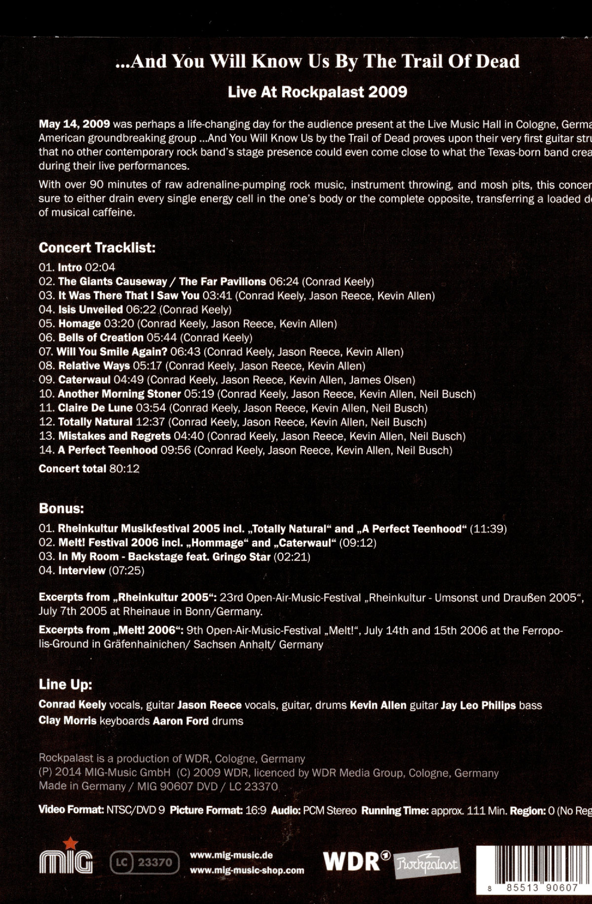 And You Will Know Us By The Trail Of Dead - Live At Rockpalast 2009  (DVD)