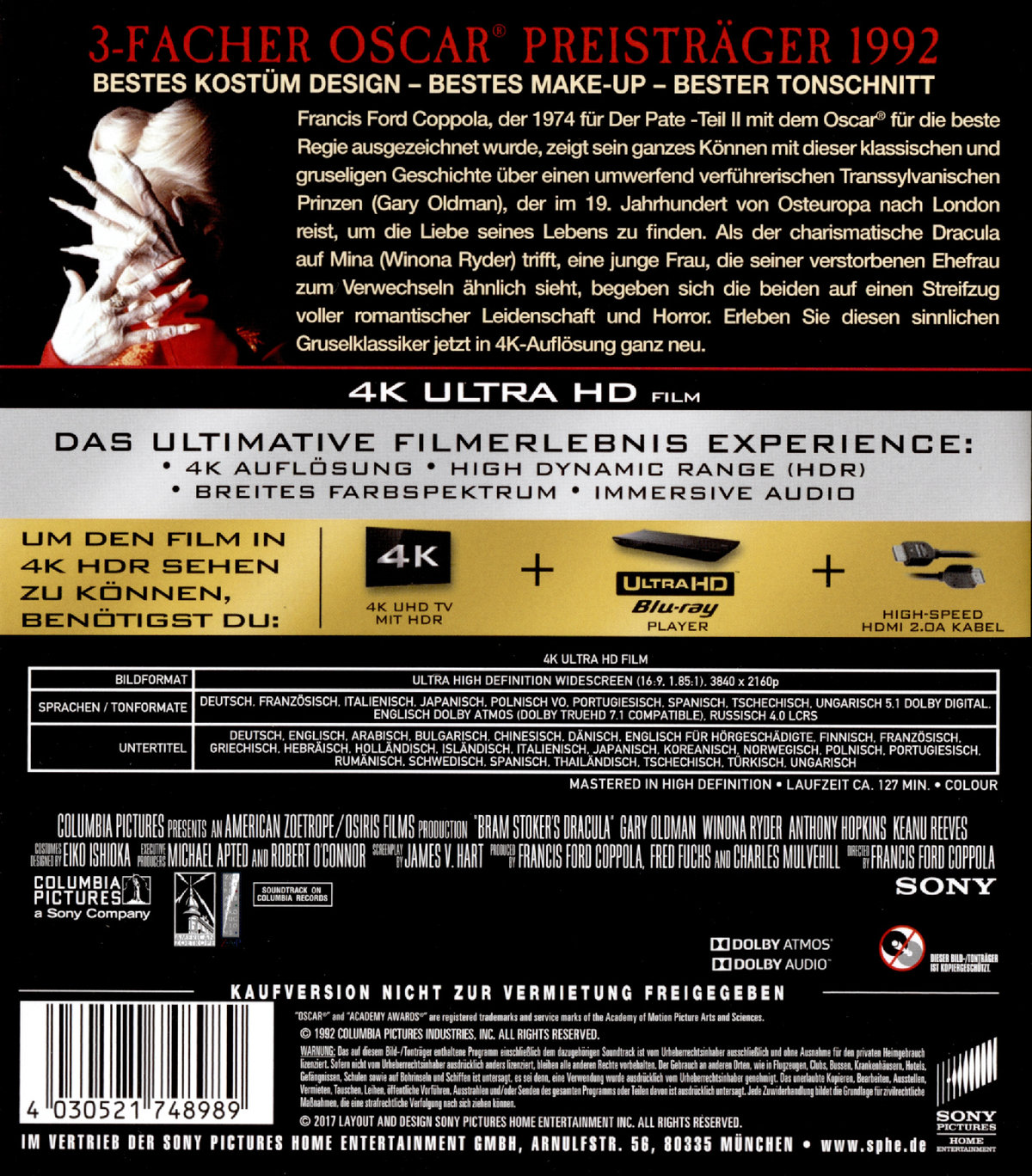 Bram Stoker's Dracula (4K Ultra HD)