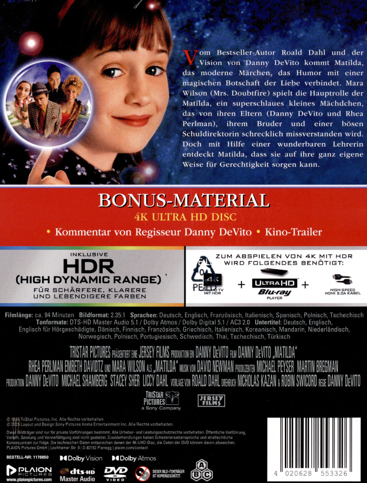 Matilda - Limitiertes Steelbook  (4K-Ultra HD+DVD)