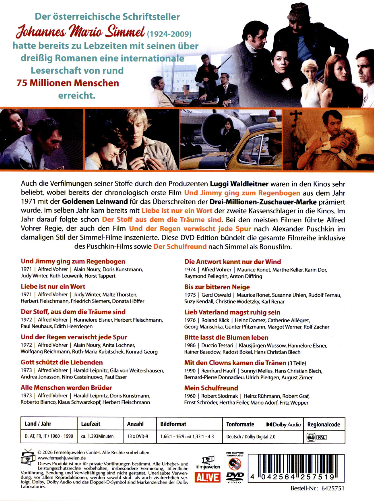 Johannes Mario Simmel Komplettbox (alle verfügbaren Verfilmungen)  [13 DVDs]  (DVD)