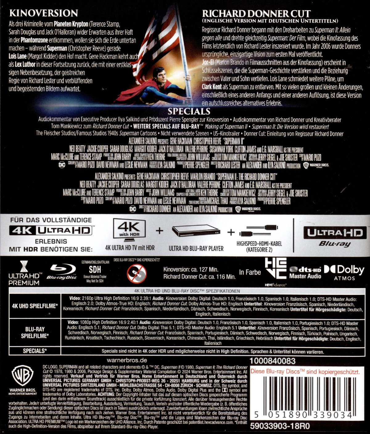 Superman 2: Allein gegen alle  (4K Ultra HD) Superman 2: Allein gegen alle  (4K Ultra HD)