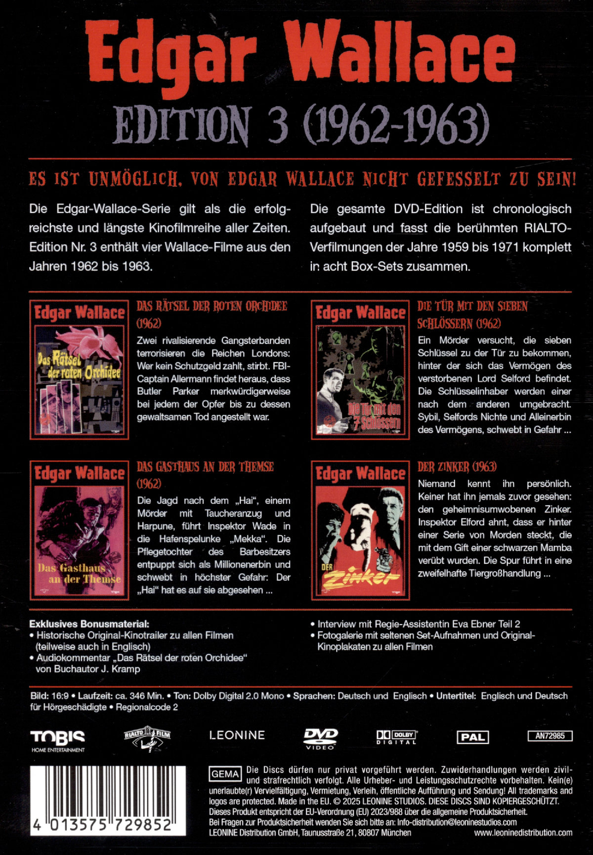 Edgar Wallace Edition 3  [4 DVDs]  (DVD)