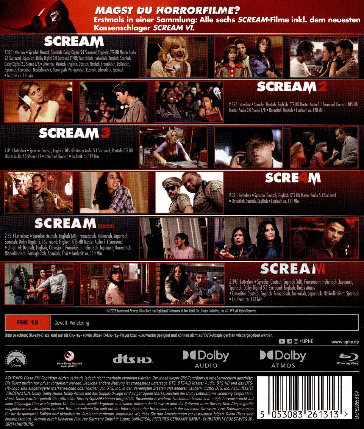 Scream 6-Movie Collection (blu-ray)