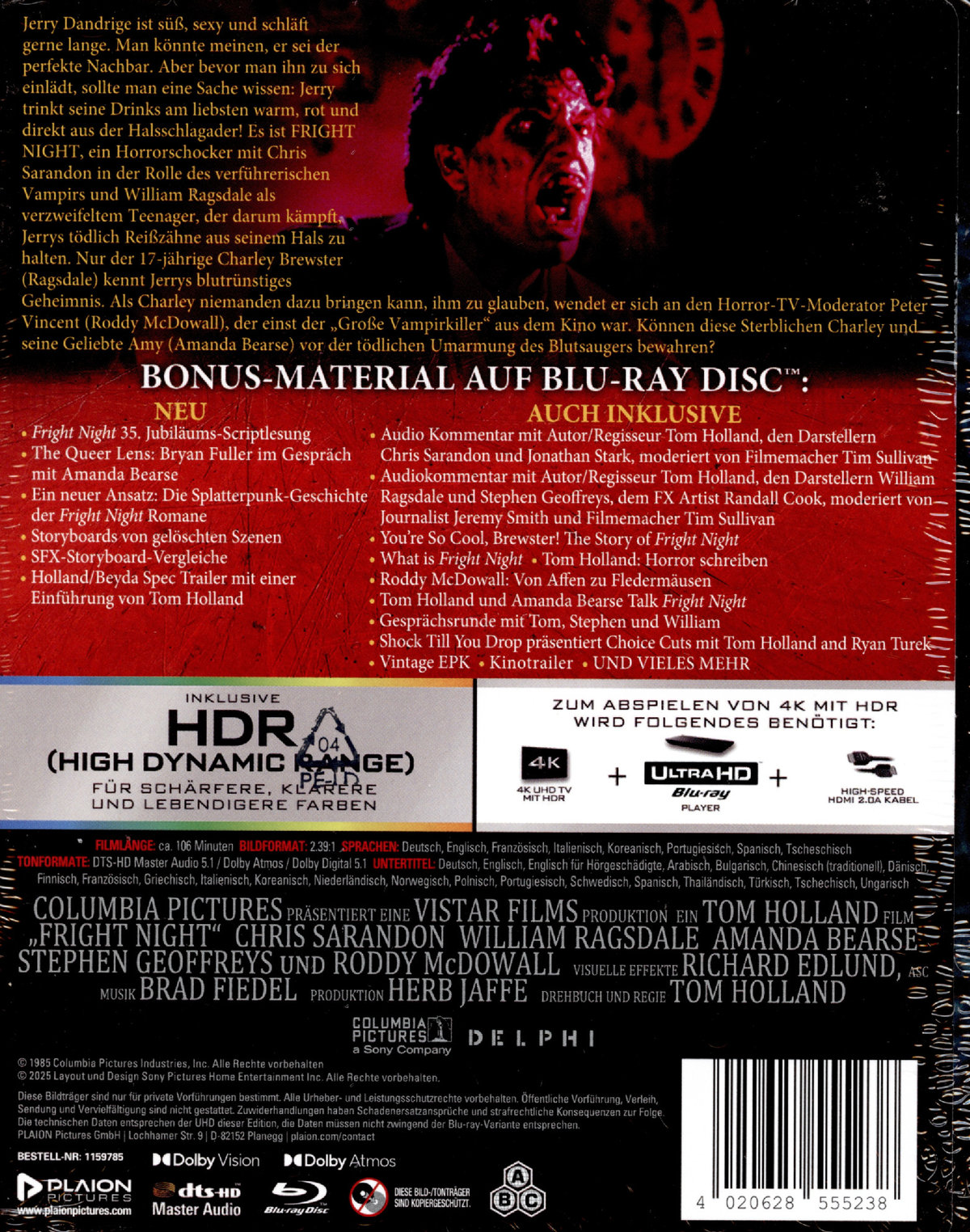 Fright Night - Die rabenschwarze Nacht - Limitiertes Steelbook  (4K Ultra HD) (+ Blu-ray) 