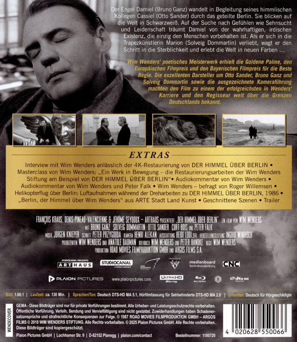 Himmel über Berlin  (4K Ultra HD) (+ Blu-ray+Bonus-Blu-ray) Himmel über Berlin  (4K Ultra HD) (+ Blu-ray+Bonus-Blu-ray)
