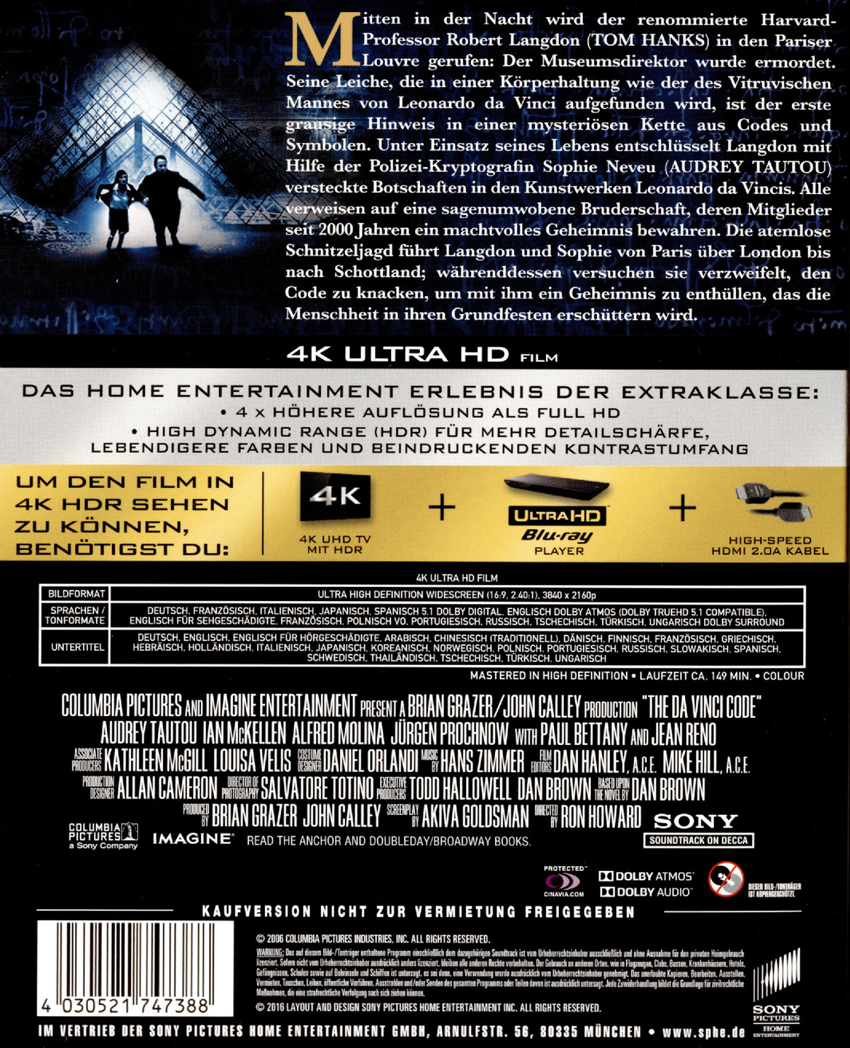 Da Vinci Code, The - Sakrileg (4K Ultra HD)