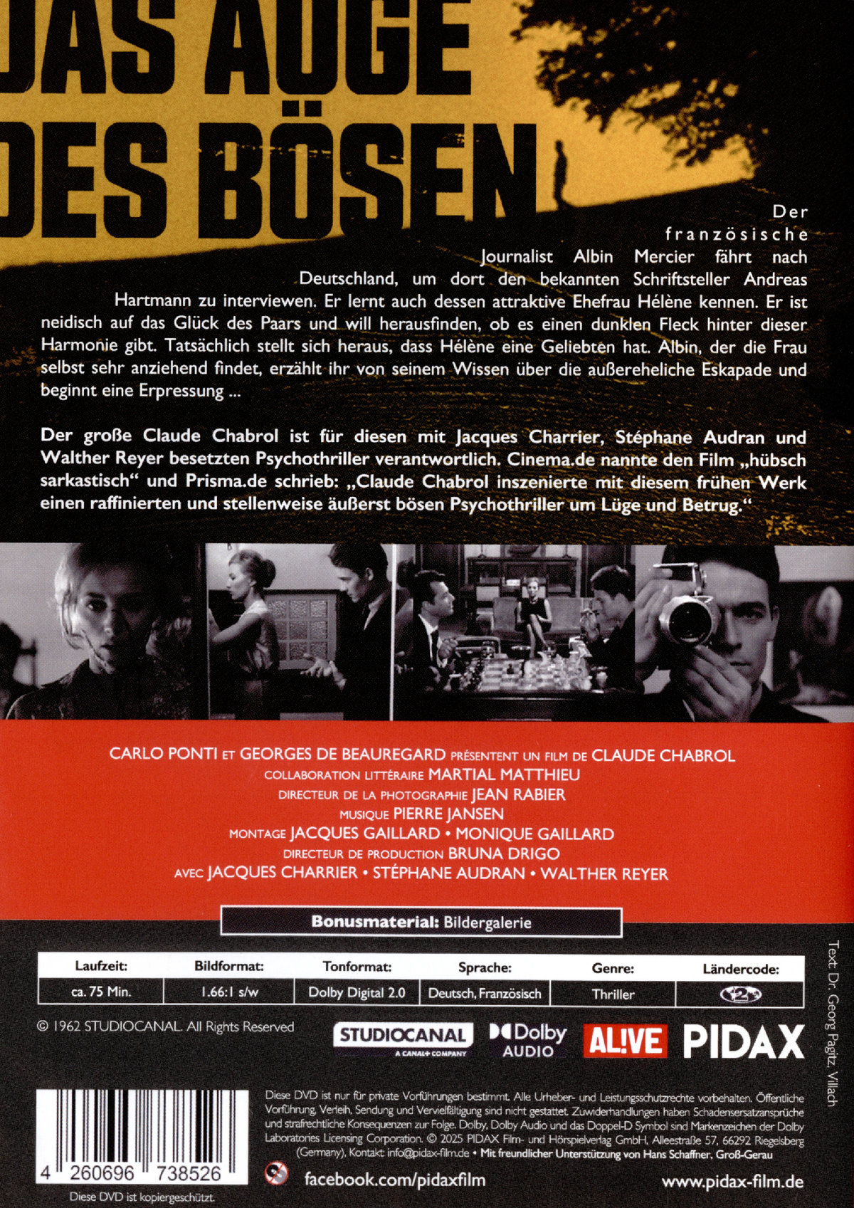Das Auge des Bösen (L' Oeil du Malin) / Raffinierter Psychothriller von Meisterregisseur Claude Chabrol (Pidax Film-Klassiker)  (DVD)
