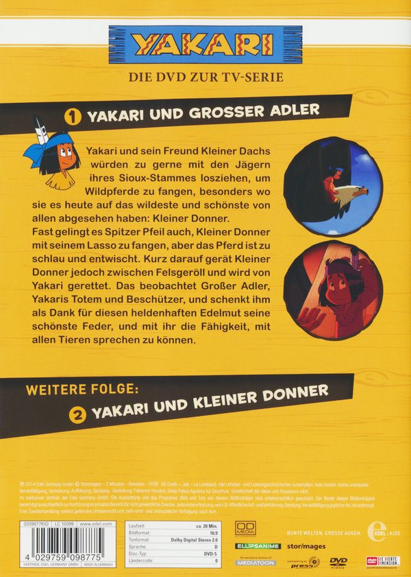 Yakari - Kennenlern-Edition 1 - Yakari und Grosser Adler/Yakari und kleiner Donner  (DVD)