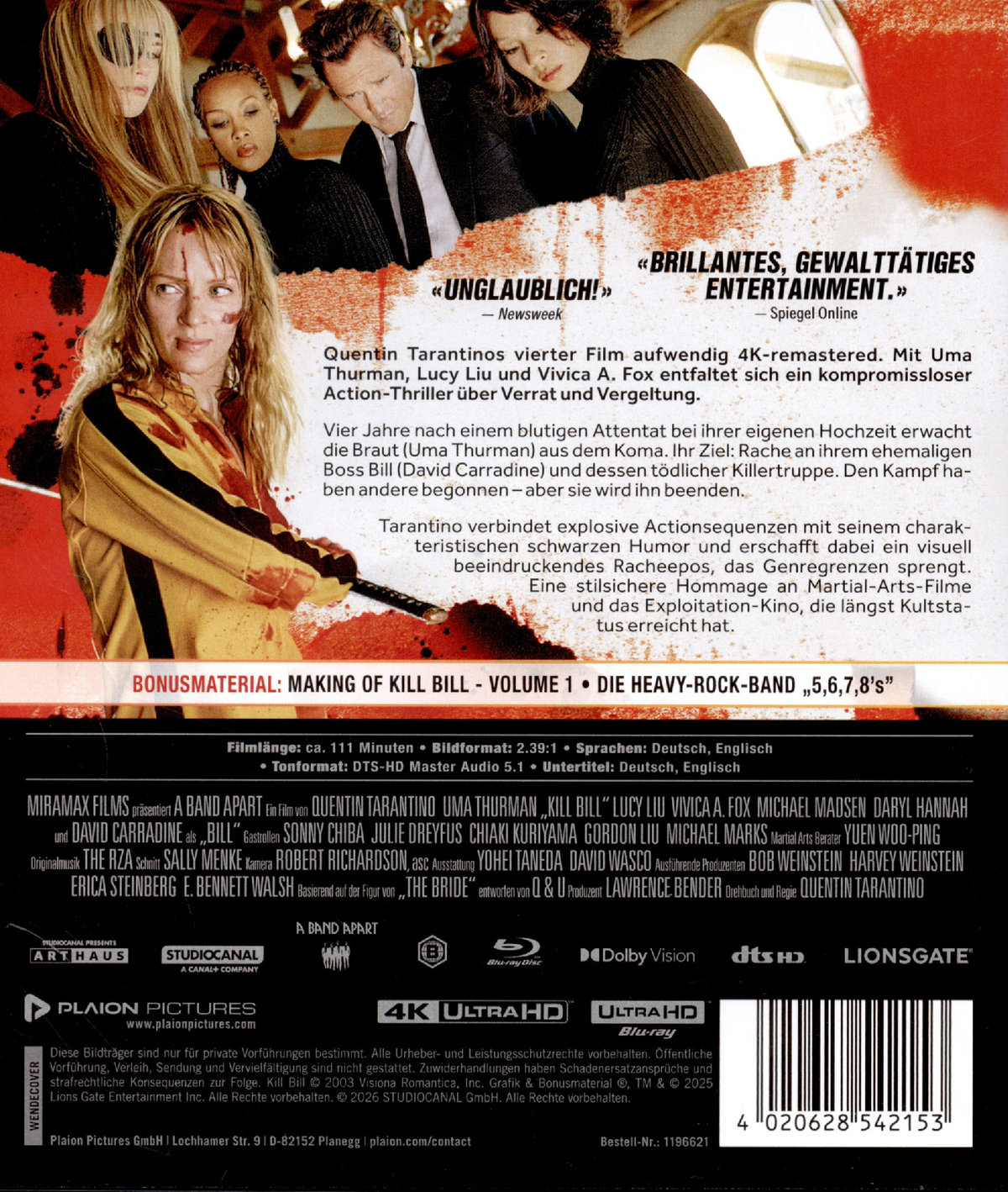 Kill Bill - Volume 1  (4K Ultra HD) (+ Blu-ray)