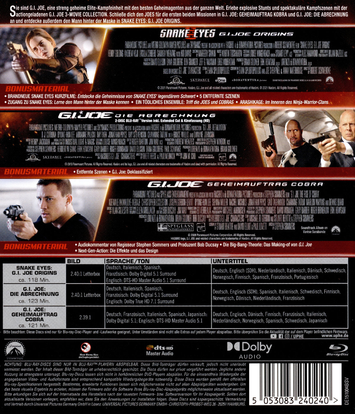 G.I. Joe - 3 Movie Collection (blu-ray)