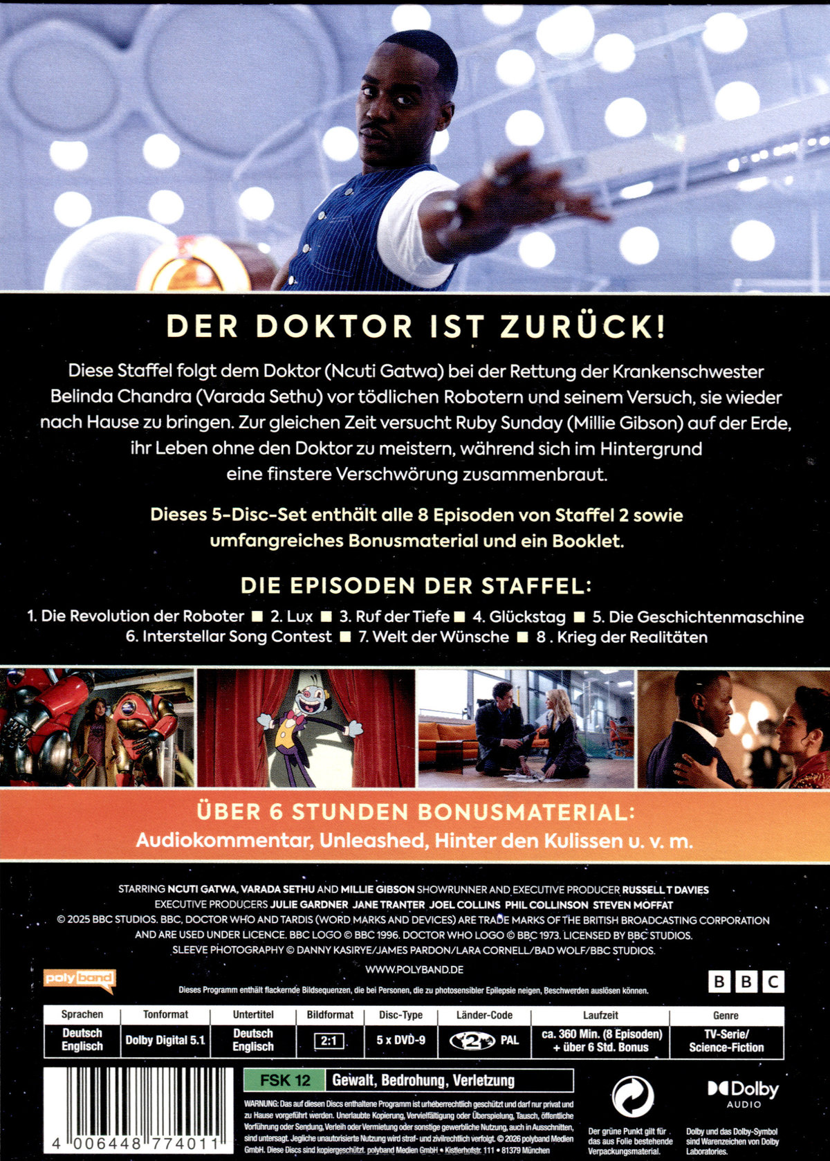 Doctor Who - Staffel 2 (Staffel 15)  [5 DVDs]  (DVD)