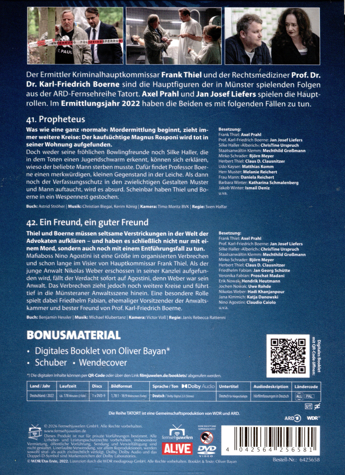 Tatort Münster (Thiel & Boerne) - Ermittlungsjahr 2022 (41. Propheteus / 42. Ein Freund, ein guter Freund)  (DVD)
