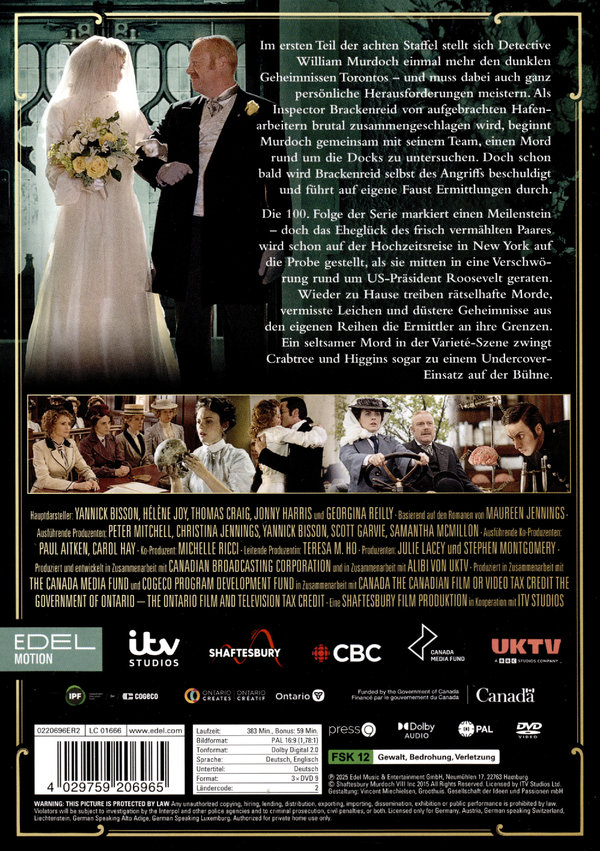 Murdoch Mysteries - Staffel 8 - Teil 1  [3 DVDs]  (DVD)