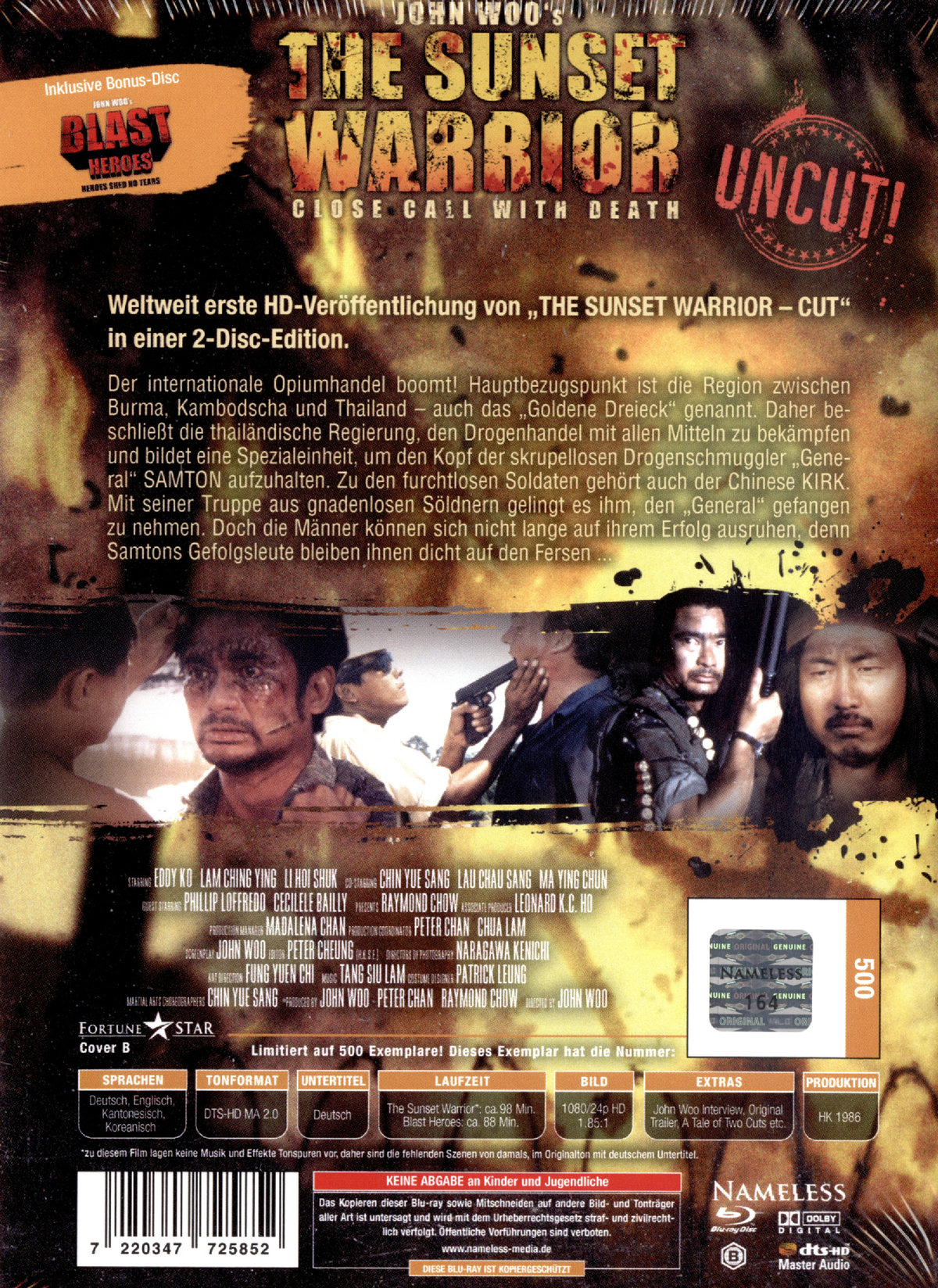 Sunset Warrior, The - John Woo - Uncut Mediabook Edition  (blu-ray) (B)