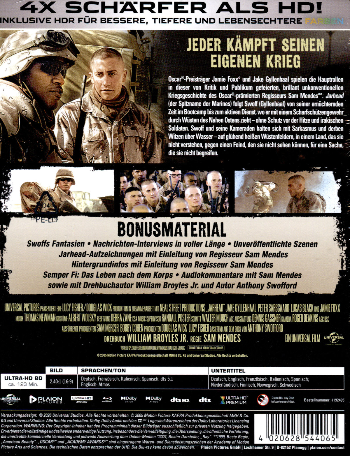 Jarhead - Willkommen im Dreck - Limited  Steelbook  (4K Ultra HD + Blu-ray)