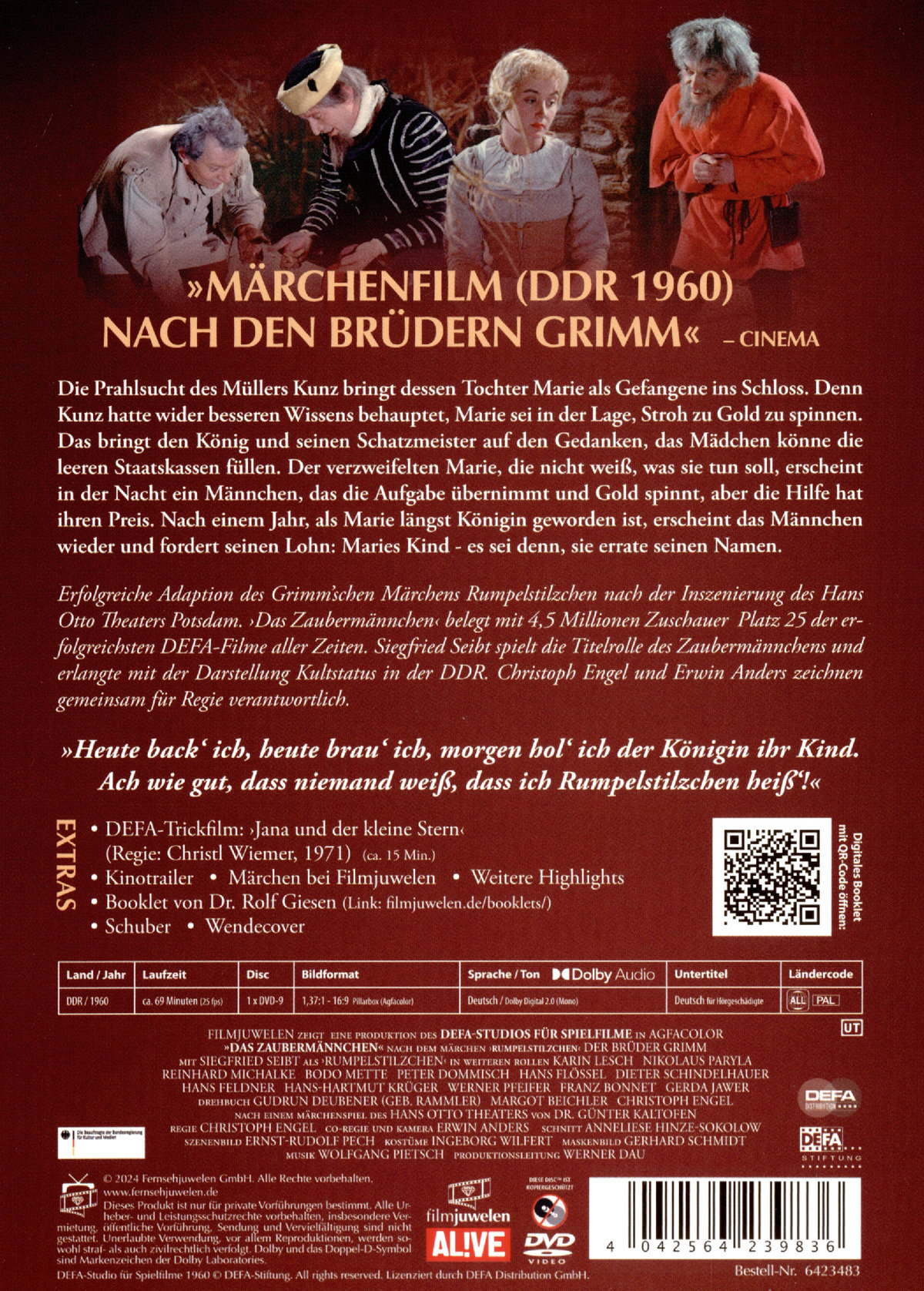 Das Zaubermännchen - Nach dem Märchen Rumpelstilzchen (1960) (Filmjuwelen / DEFA-Märchen) (DVD) Das Zaubermännchen - Nach dem Märchen Rumpelstilzchen (1960) (Filmjuwelen / DEFA-Märchen) (DVD)