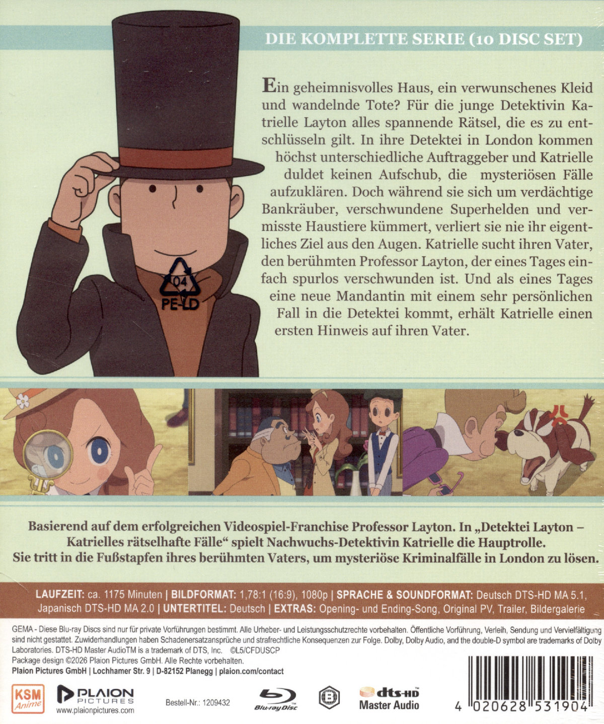 Detektei Layton - Katrielles rätselhafte Fälle: Die komplette Serie  [10 BRs]  (Blu-ray Disc)