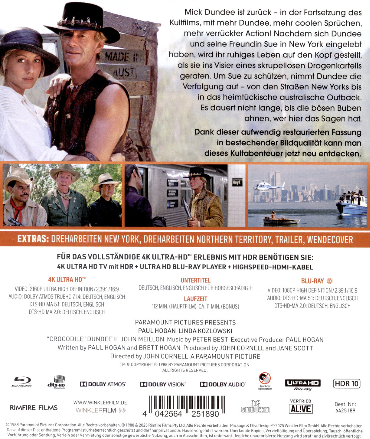 Crocodile Dundee 2  (4K Ultra HD+blu-ray)