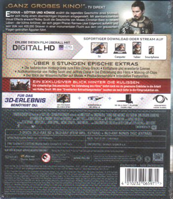 Exodus - Götter und Könige 3D (3D blu-ray)