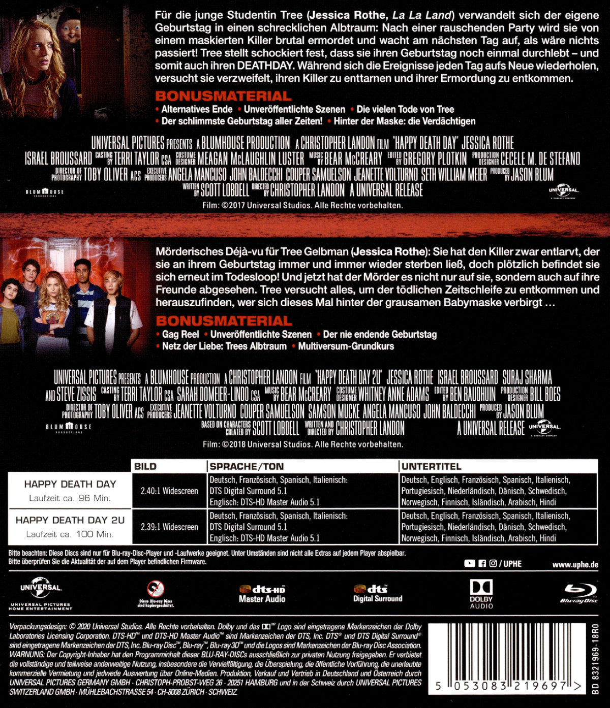 Happy Deathday & Happy Deathday 2U (blu-ray)