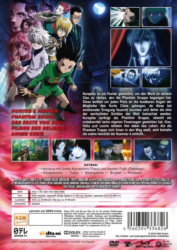 HUNTERxHUNTER - Phantom Rouge - Mediabook  [LE] [SE] (+ DVD)  (Blu-ray Disc)