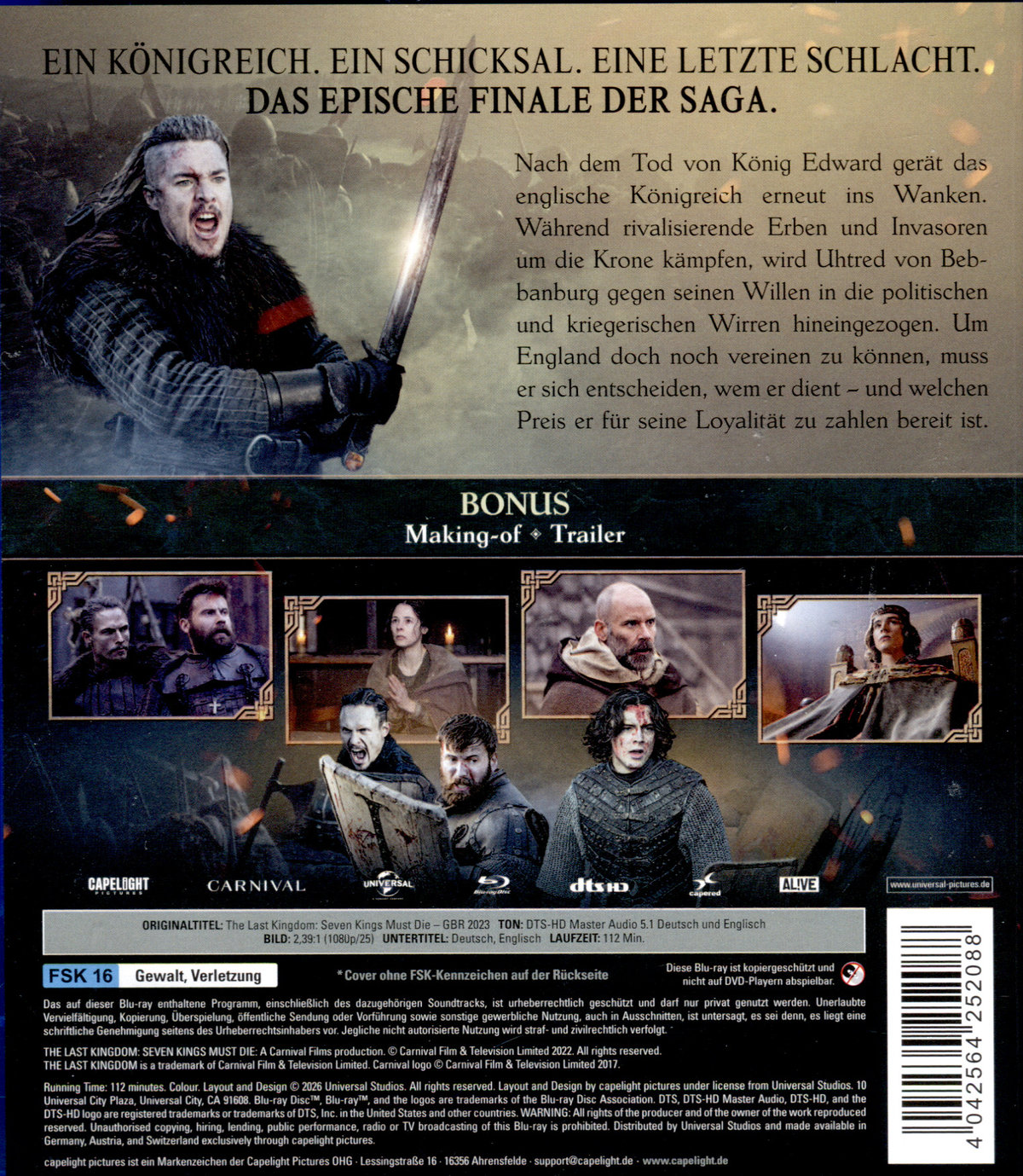 The Last Kingdom: Seven Kings Must Die  (Blu-ray Disc)