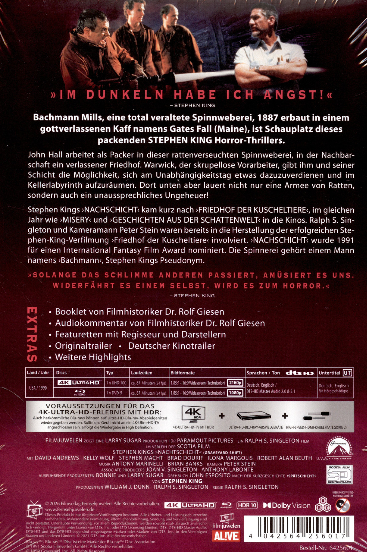 Graveyard Shift - Nachtschicht - Uncut Mediabook Edition  (4K Ultra HD+blu-ray)